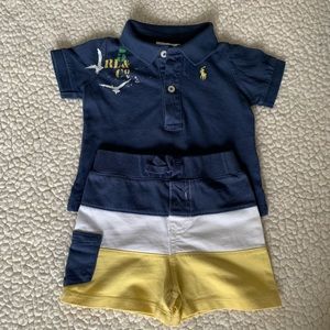 Ralph Lauren baby boy polo and short set